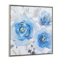 Canvas Floral Framed Wall Art With Silver Frame Blue - Olivia & May 11 Canvas Floral Framed Wall Art With Silver Frame Blue - Olivia & May -Safavieh Store GUEST ef5530e5 817f 450e 8f78 5efcd1d179b8