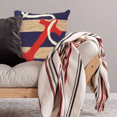 18"x18" Anchor Indoor/Outdoor Square Throw Pillow Navy - Liora Manne 4 18"x18" Anchor Indoor/Outdoor Square Throw Pillow Navy - Liora Manne - Image 2