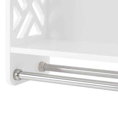 Coventry Bath Shelf With Two Towel Rods White - Alaterre Furniture 7 Coventry Bath Shelf With Two Towel Rods White - Alaterre Furniture - Image 5