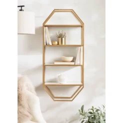 Adela Wood/Metal Decorative Wall Shelf - Kate & Laurel All Things Decor -Safavieh Store GUEST f2c54b3b ccab 4f10 b636 05d1a7d153cd