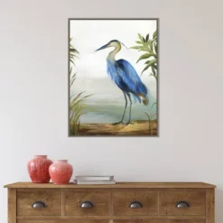 22" X 30" Blue Heron By Aimee Wilson Framed Canvas Wall Art Gray Wash - Amanti Art -Safavieh Store GUEST f4c5e8ba 2b49 4e0d 8207 3e55141eb8d3