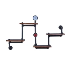 44.5" X 27.6" Tiered Horizontal Industrial Pipe Wall Shelf Brown/Black - Danya B. -Safavieh Store GUEST f52bdee0 571d 4292 a433 800fb5f9558a
