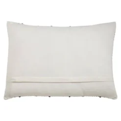 Oversize Poly Filled Mud Cloth Cotton Throw Pillow White - Saro Lifestyle