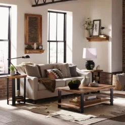 Alpine Live Edge Wood Mantel Shelf Natural Brown - Alaterre Furniture -Safavieh Store GUEST f811002f 73db 4add 8ca9 3a9b4ee127a5