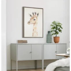 23" X 33" Sylvie Watercolor Giraffe Framed Canvas Wall Art By Patricia Shaw Gray - Kate And Laurel -Safavieh Store GUEST f888404b dce9 46b4 a7b9 52082a2a48be