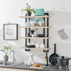 36" X 28.4" 4 Tier Floating Bracket Wall Shelf Unit - Danya B. 28 36" X 28.4" 4 Tier Floating Bracket Wall Shelf Unit - Danya B. -Safavieh Store GUEST f9066259 1e88 4c54 b4e6 b4d315323ec4