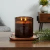 23oz XL 3-Wick Fennel + Pine Wooden Amber Glass With Wood Lid And Stamped Logo Amber Candle - Threshold™ -Safavieh Store GUEST f97e7f56 2b88 45f1 b9bf 917ecf7e2463