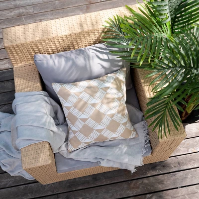 18"x18" Trellis Indoor/Outdoor Square Throw Pillow - Freshmint 5 18"x18" Trellis Indoor/Outdoor Square Throw Pillow - Freshmint - Image 3