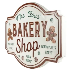Northlight 18" Mrs. Claus' Bakery Shop Metal Christmas Wall Sign -Safavieh Store GUEST fc3507e9 77d2 45f8 a3c3 170eae682419