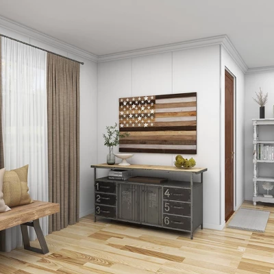 Wood American Flag Handmade Wall Decor Dark Brown - Olivia & May 11 Wood American Flag Handmade Wall Decor Dark Brown - Olivia & May - Image 9