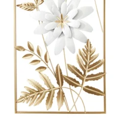 Set Of 2 Metal Floral Wall Decors With Gold Frame - Olivia & May -Safavieh Store GUEST fe73f945 b1ce 4a29 85df a89ad6285248